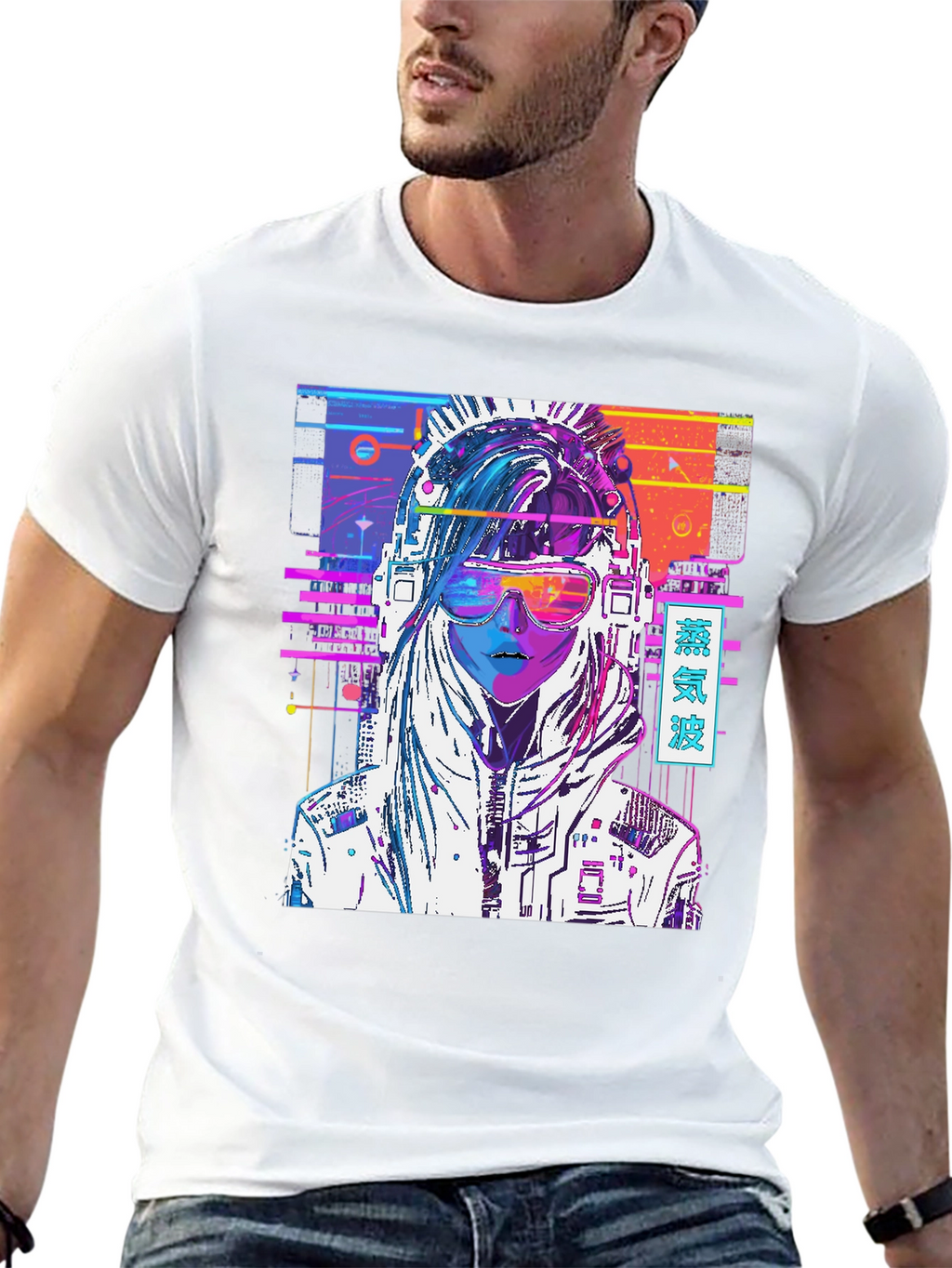 Vaporwave Cyberpunk Girl Graphic T-Shirt