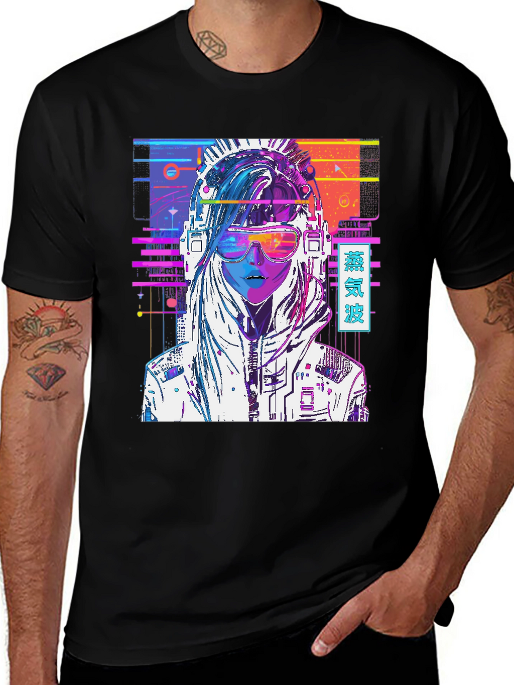 Vaporwave Cyberpunk Girl Graphic T-Shirt