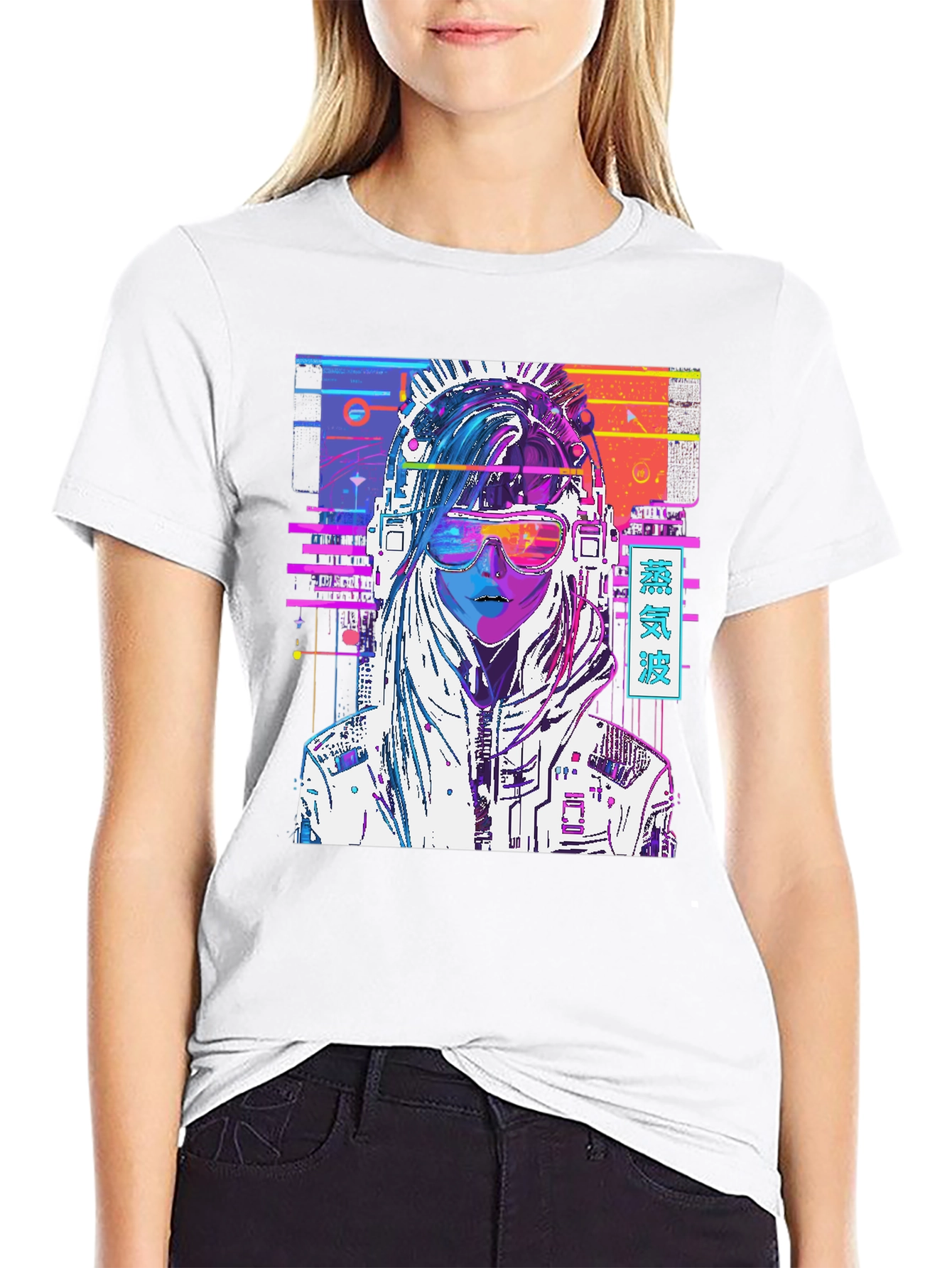 Vaporwave Cyberpunk Girl Graphic T-Shirt
