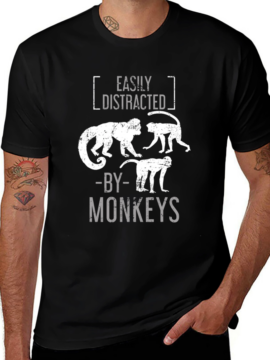 Easily Distracted By Monkeys Graphic T-Shirt