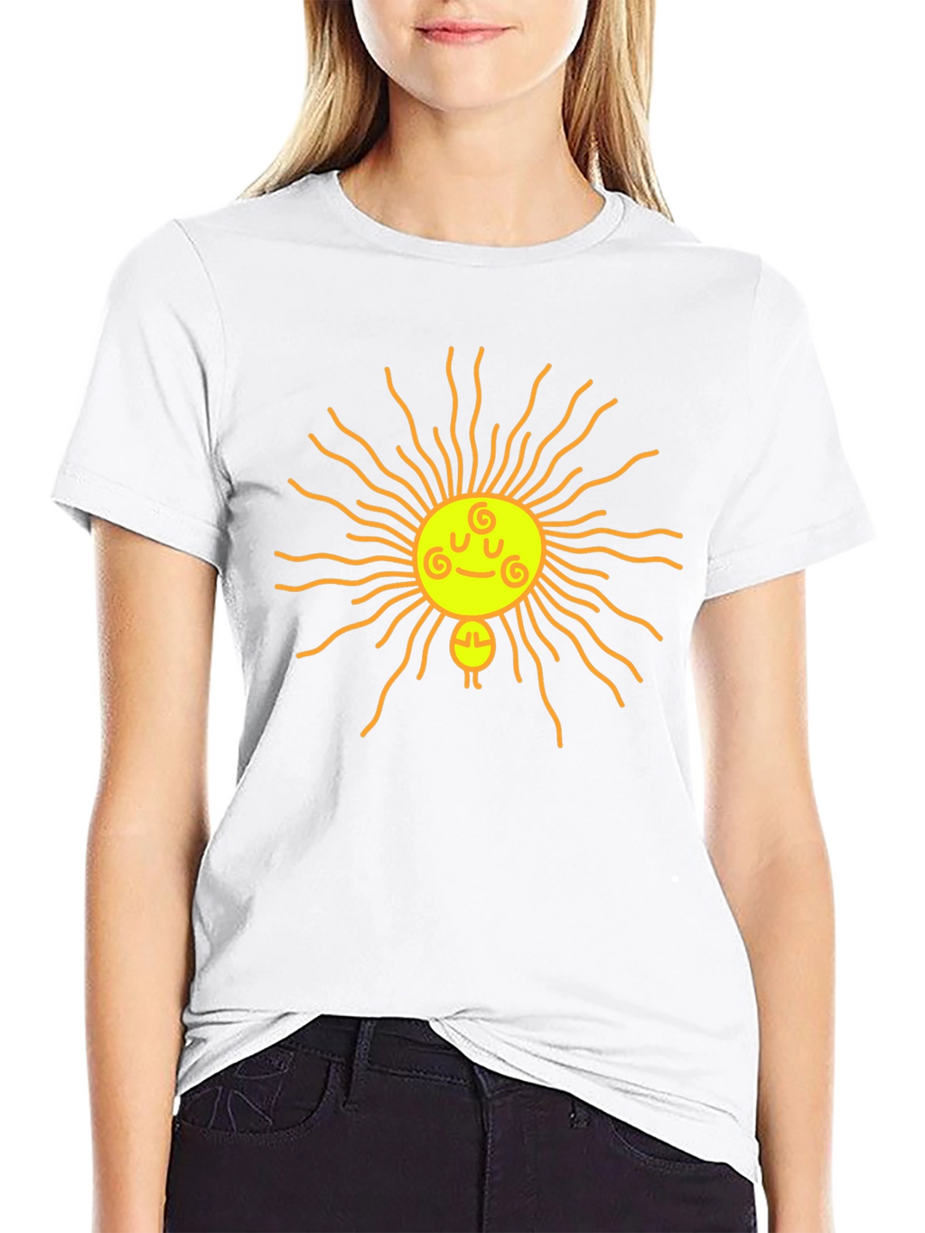 Smiling Sun Graphic Black T-Shirt