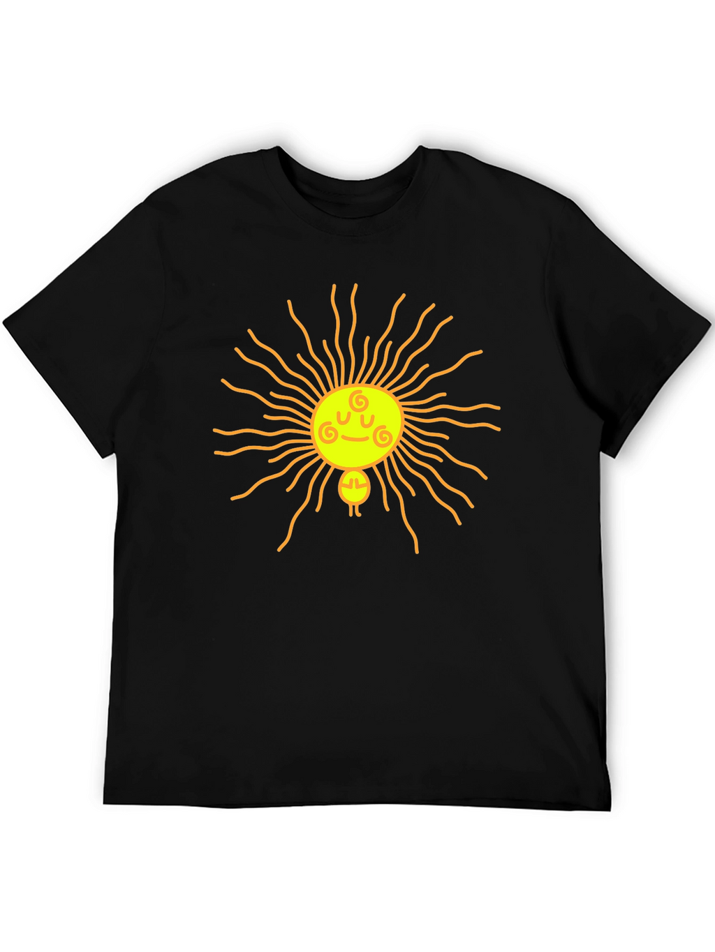 Smiling Sun Graphic Black T-Shirt