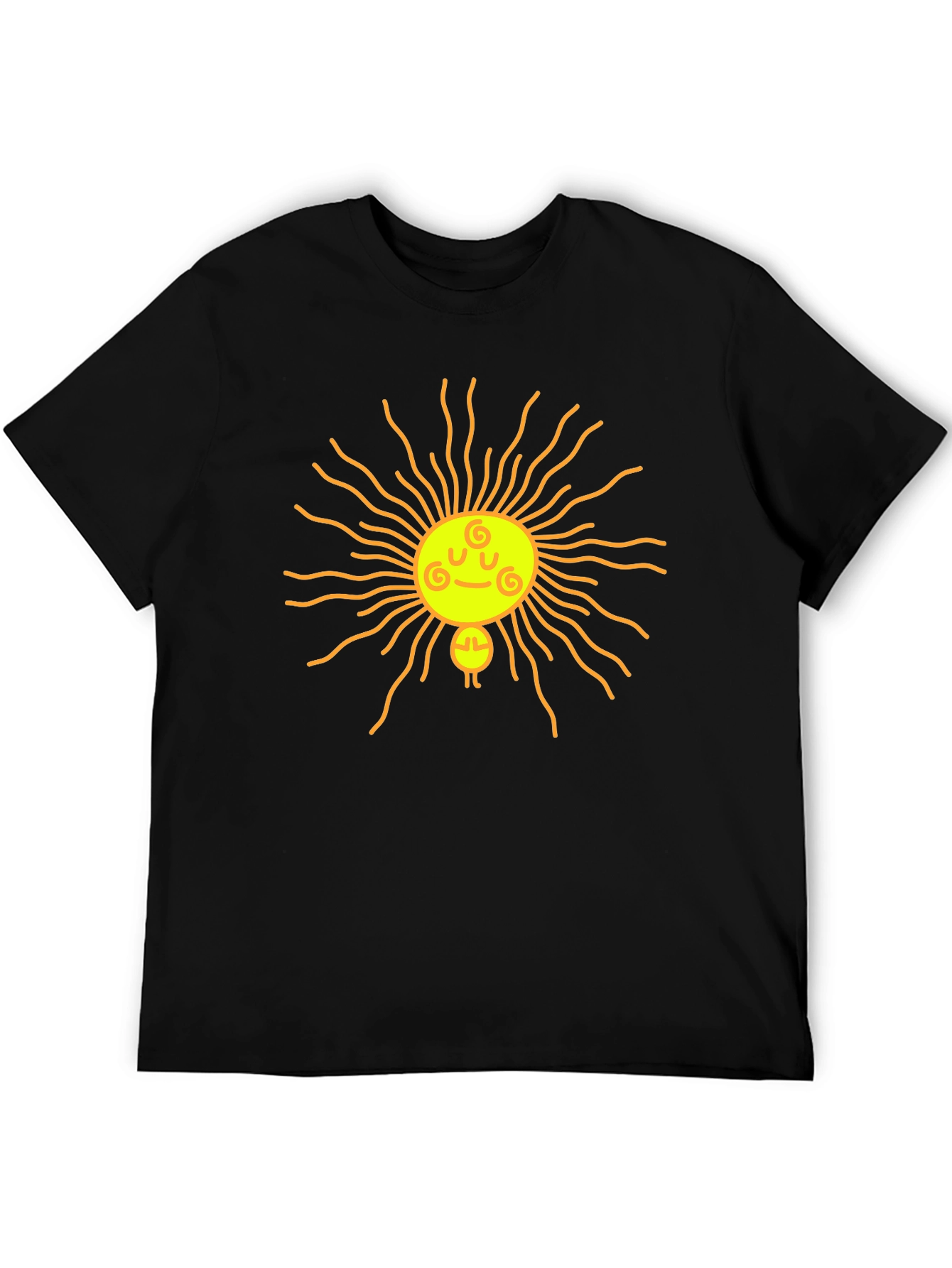 Smiling Sun Graphic Black T-Shirt