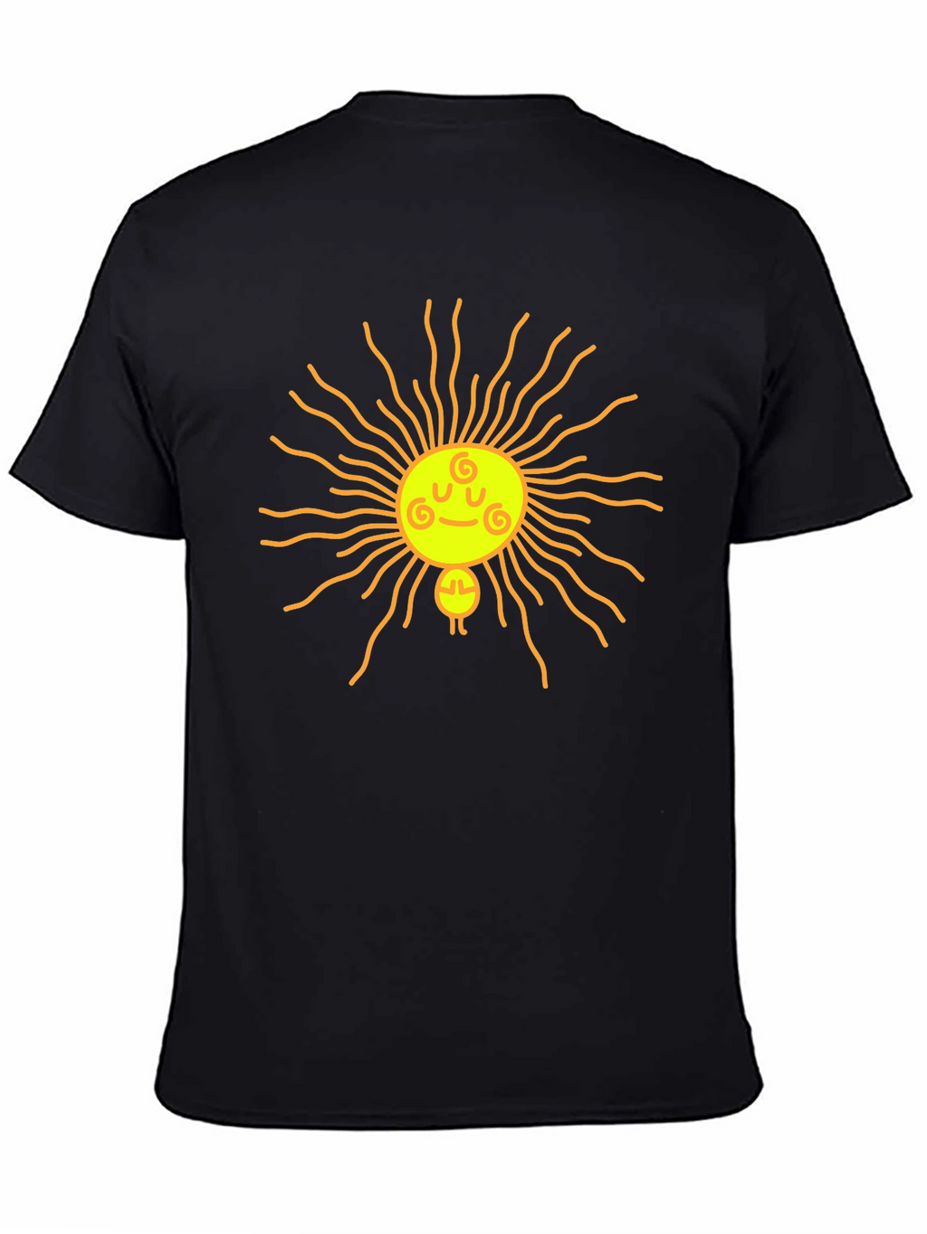 Smiling Sun Graphic Black T-Shirt