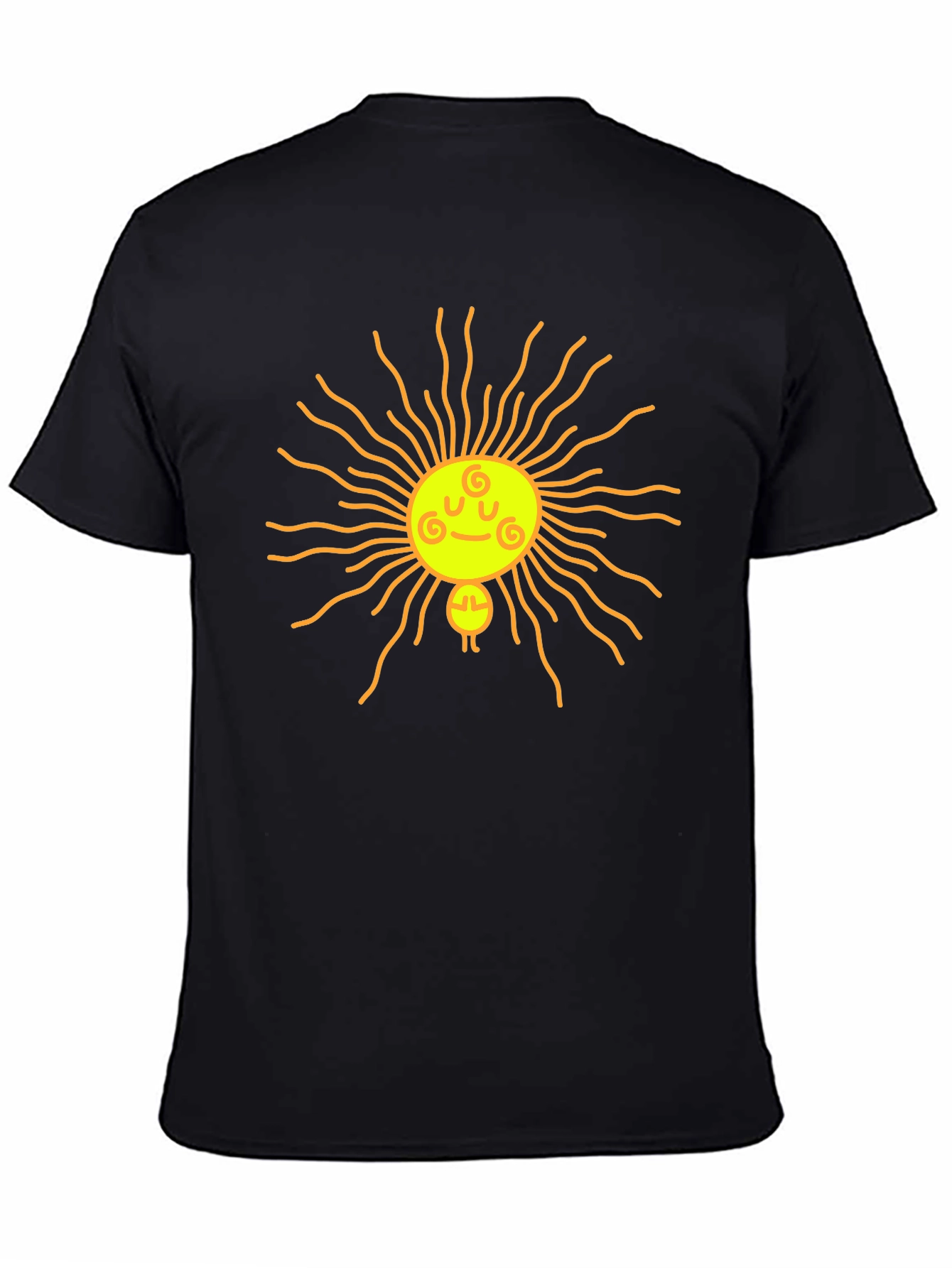 Smiling Sun Graphic Black T-Shirt