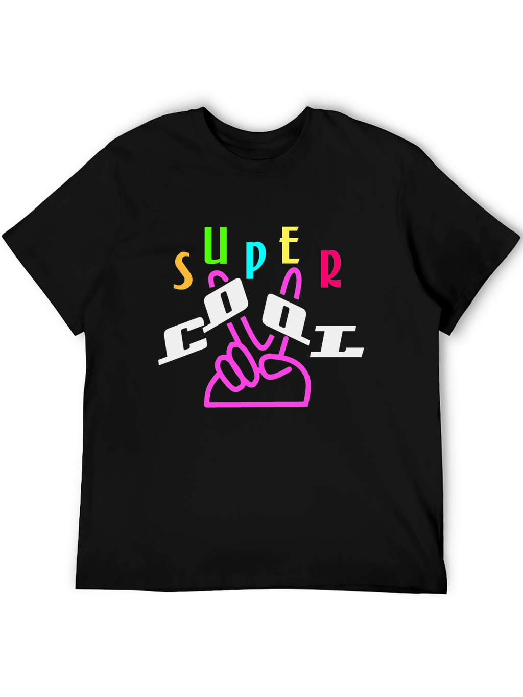 Super Cool Graphic Print Black T-Shirt