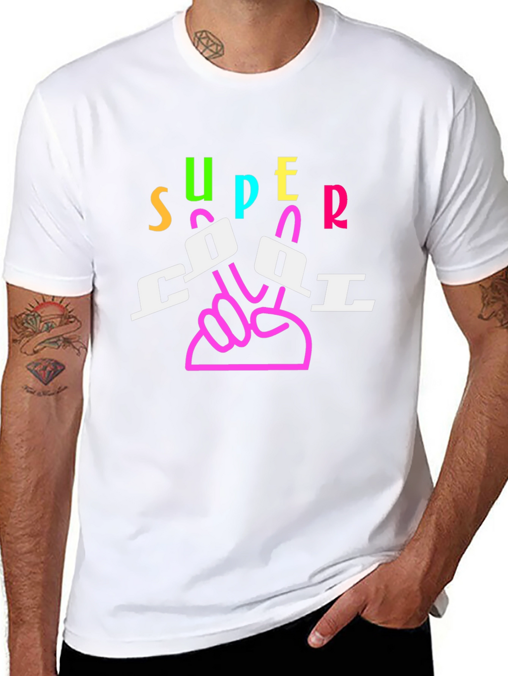 Super Cool Graphic Print Black T-Shirt