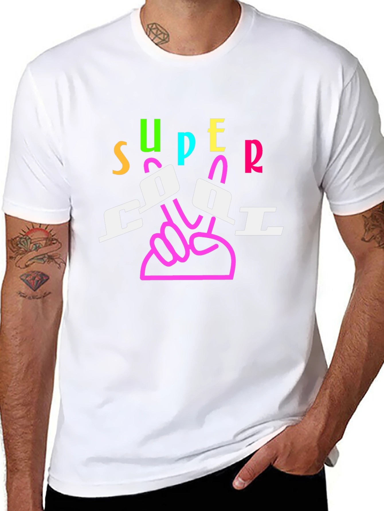 Super Cool Graphic Print Black T-Shirt