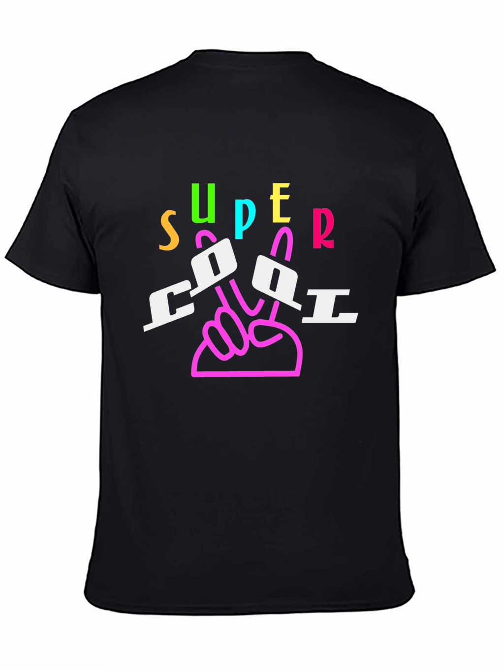 Super Cool Graphic Print Black T-Shirt