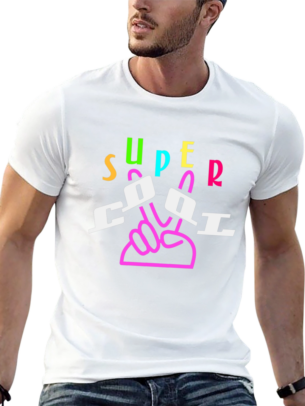 Super Cool Graphic Print Black T-Shirt