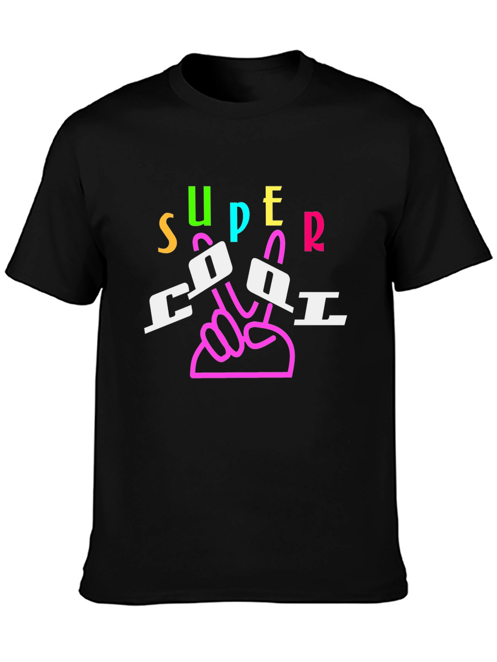 Super Cool Graphic Print Black T-Shirt