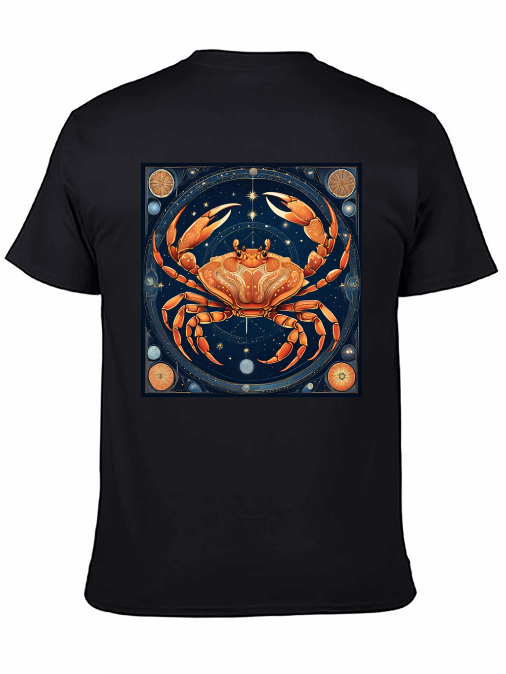 Cancer Zodiac Graphic Tee - Black Cotton T-Shirt