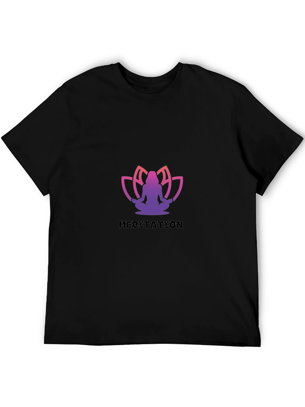 Meditative Lotus Black T-Shirt