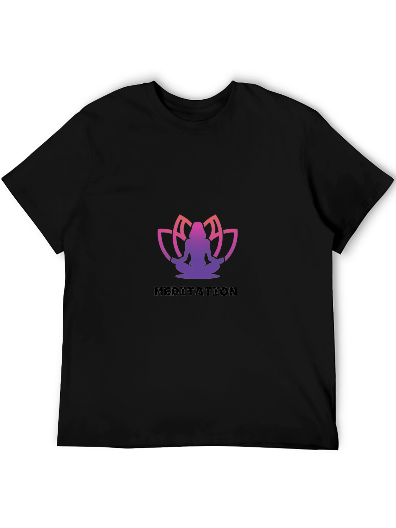 Meditative Lotus Black T-Shirt