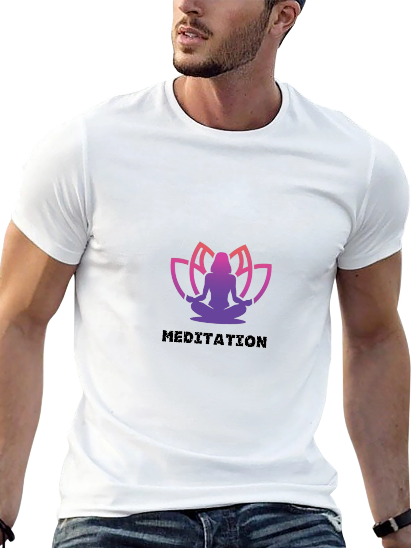 Meditative Lotus Black T-Shirt