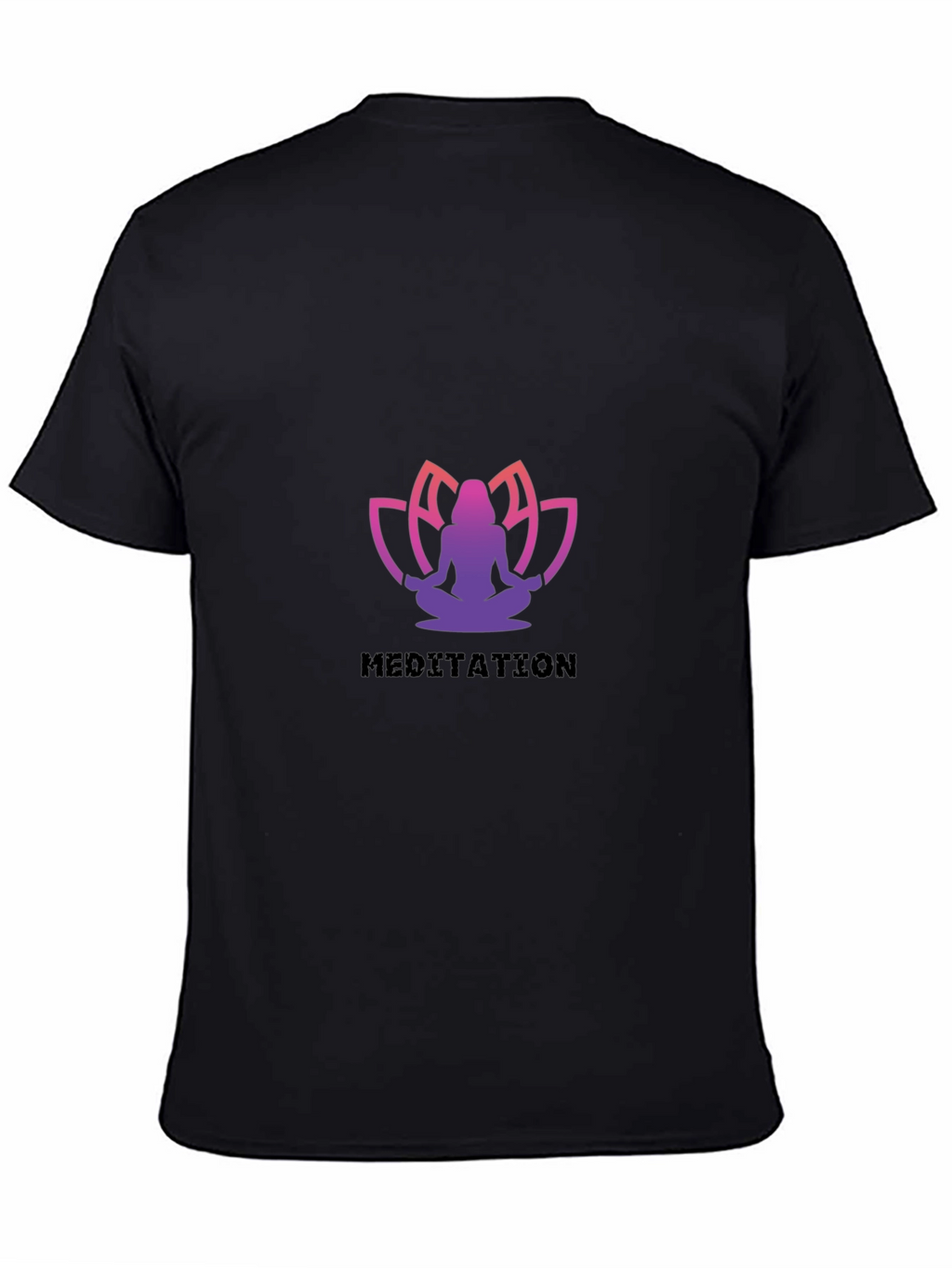 Meditative Lotus Black T-Shirt