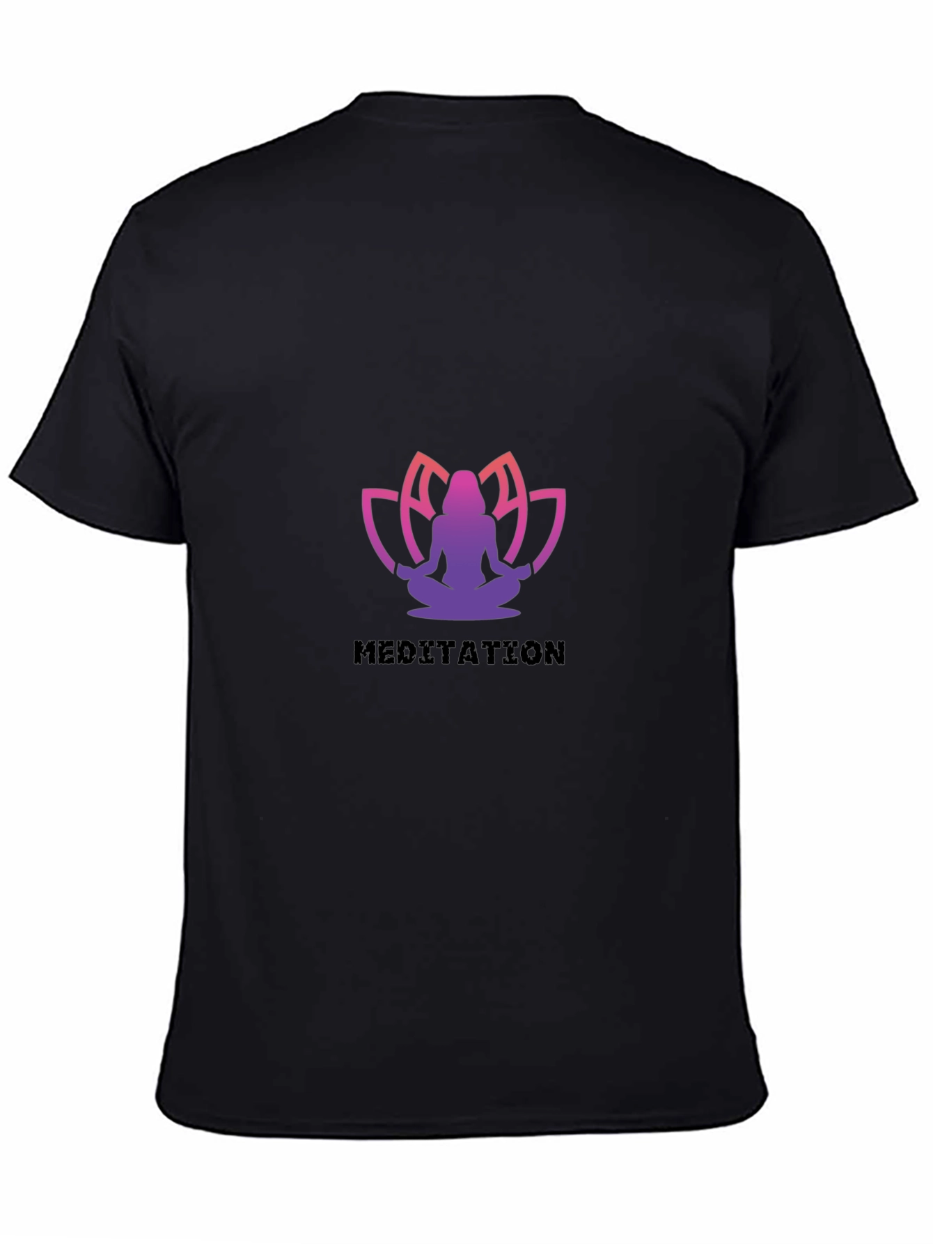 Meditative Lotus Black T-Shirt