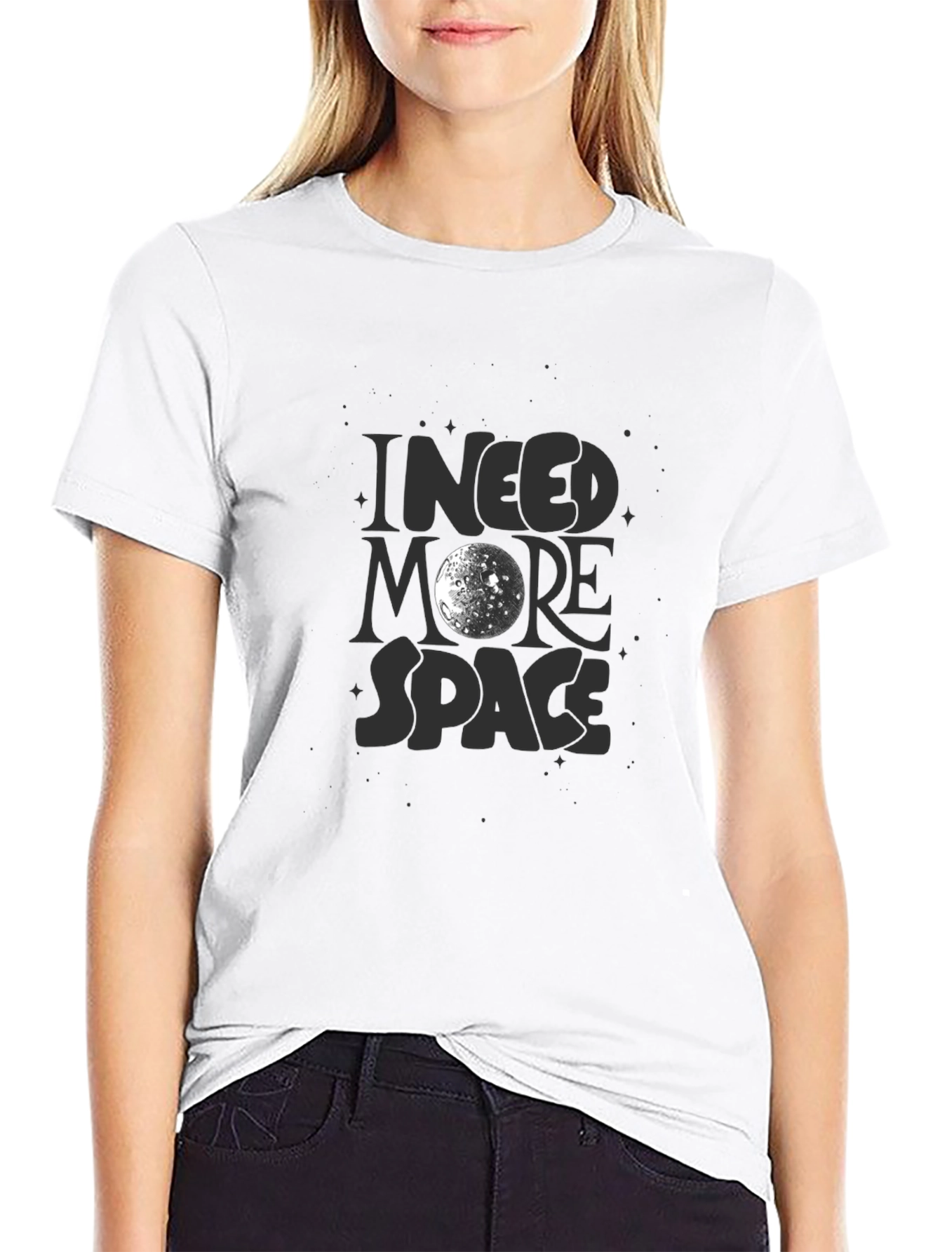 I Need More Space Graphic Tee - Black Cotton Blend