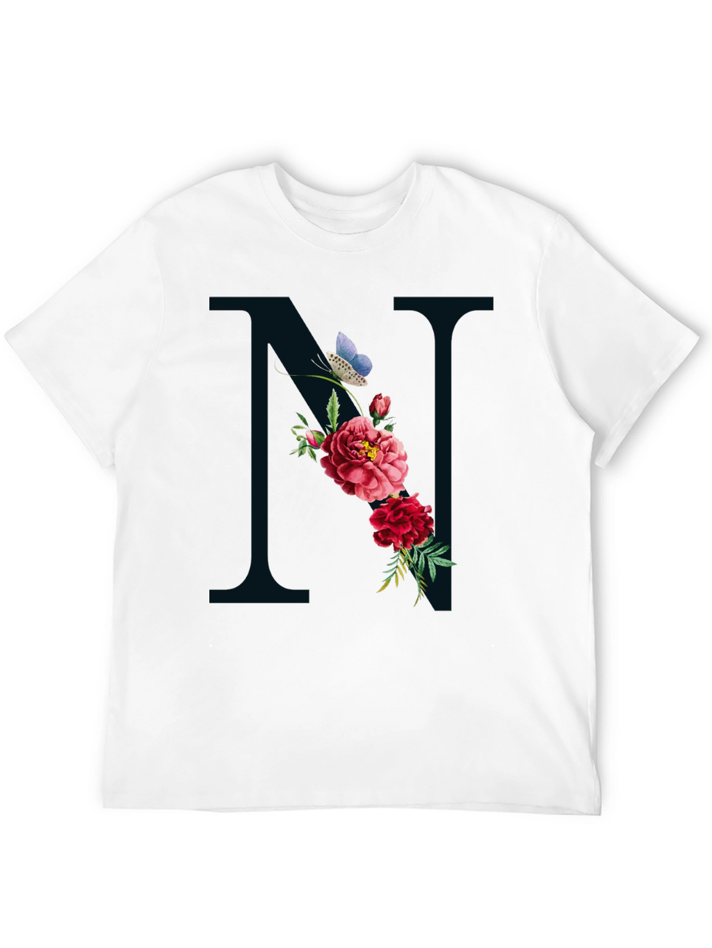 Floral Letter N Graphic Tee