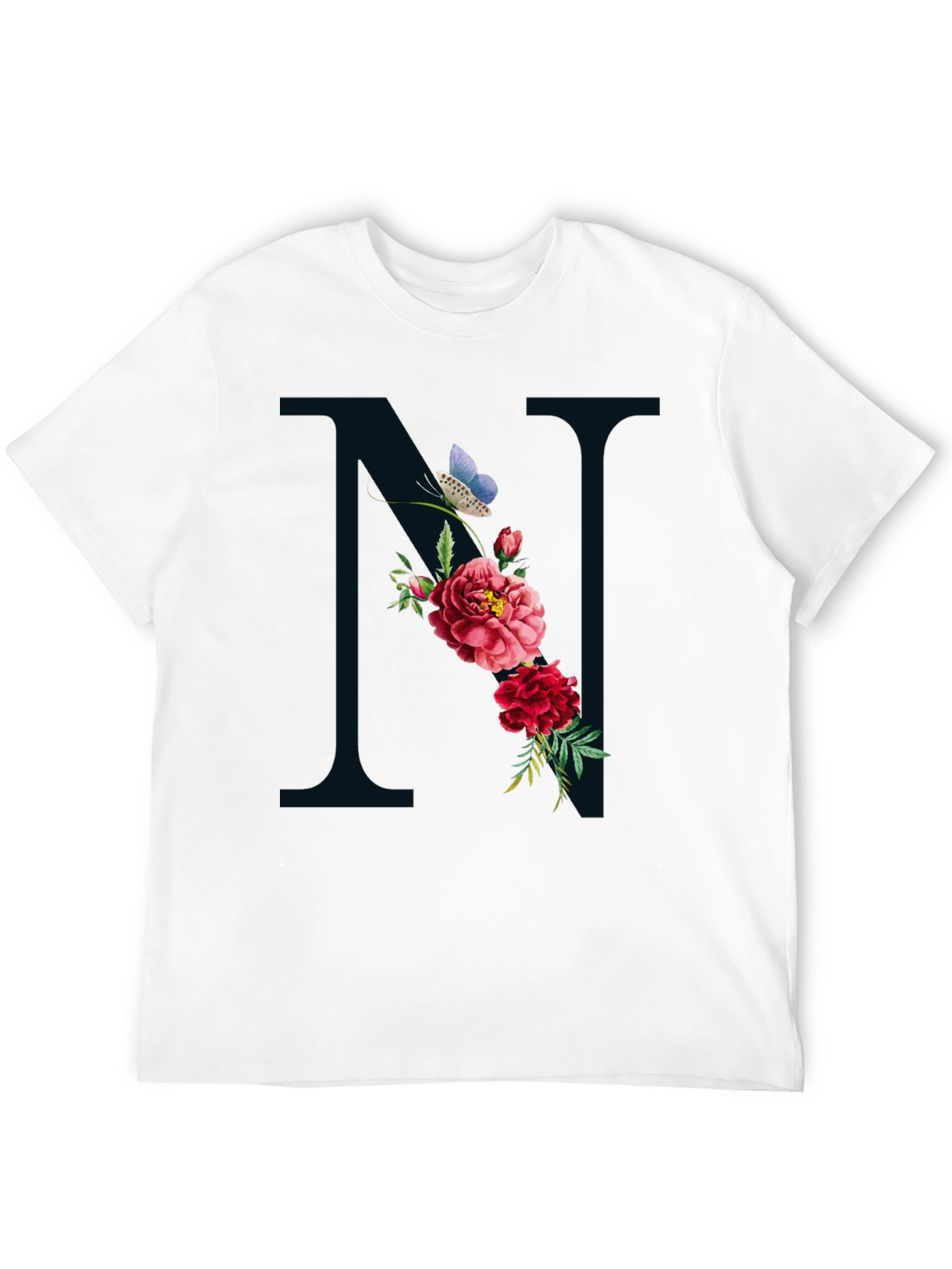 Floral Letter N Graphic Tee