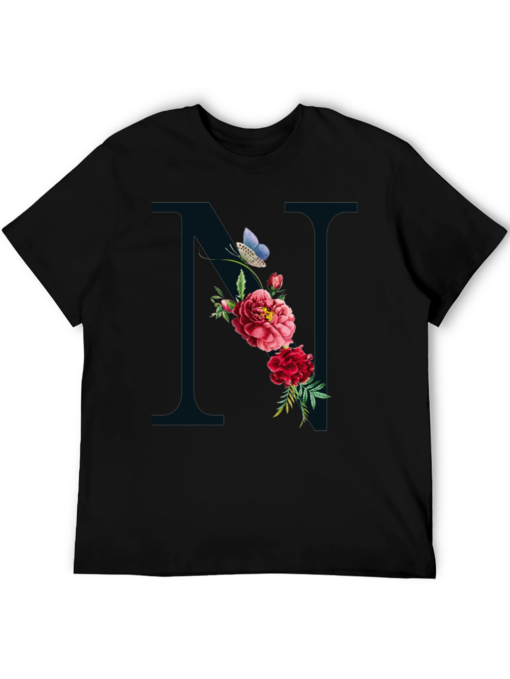 Floral Letter N Graphic Tee