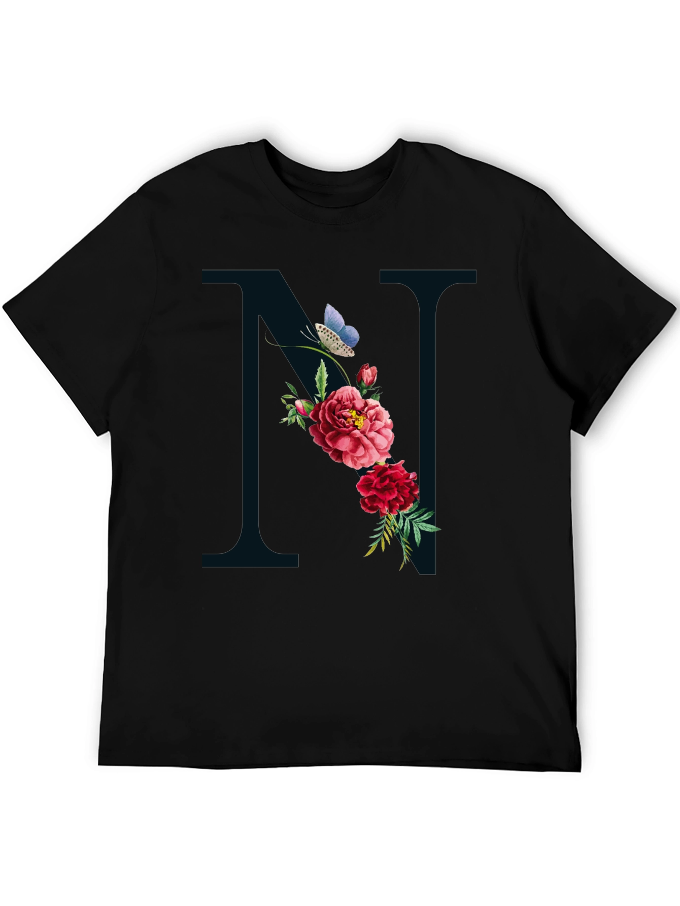 Floral Letter N Graphic Tee