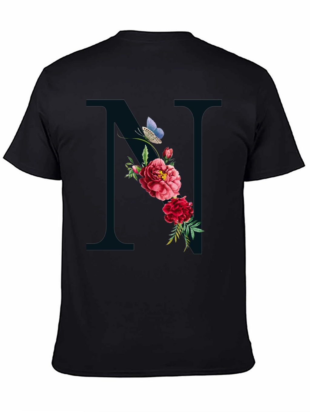 Floral Letter N Graphic Tee