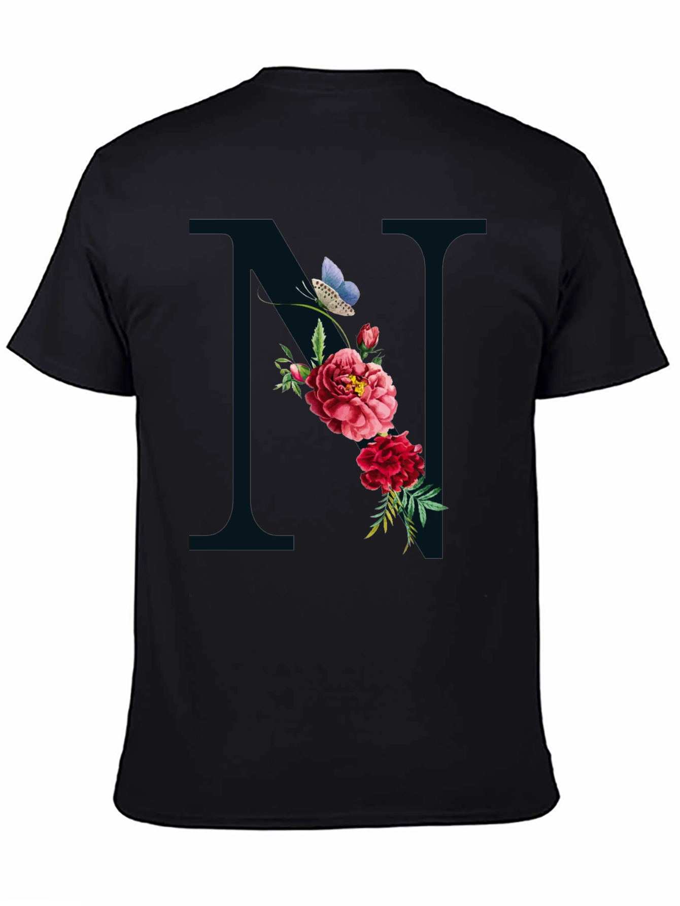 Floral Letter N Graphic Tee