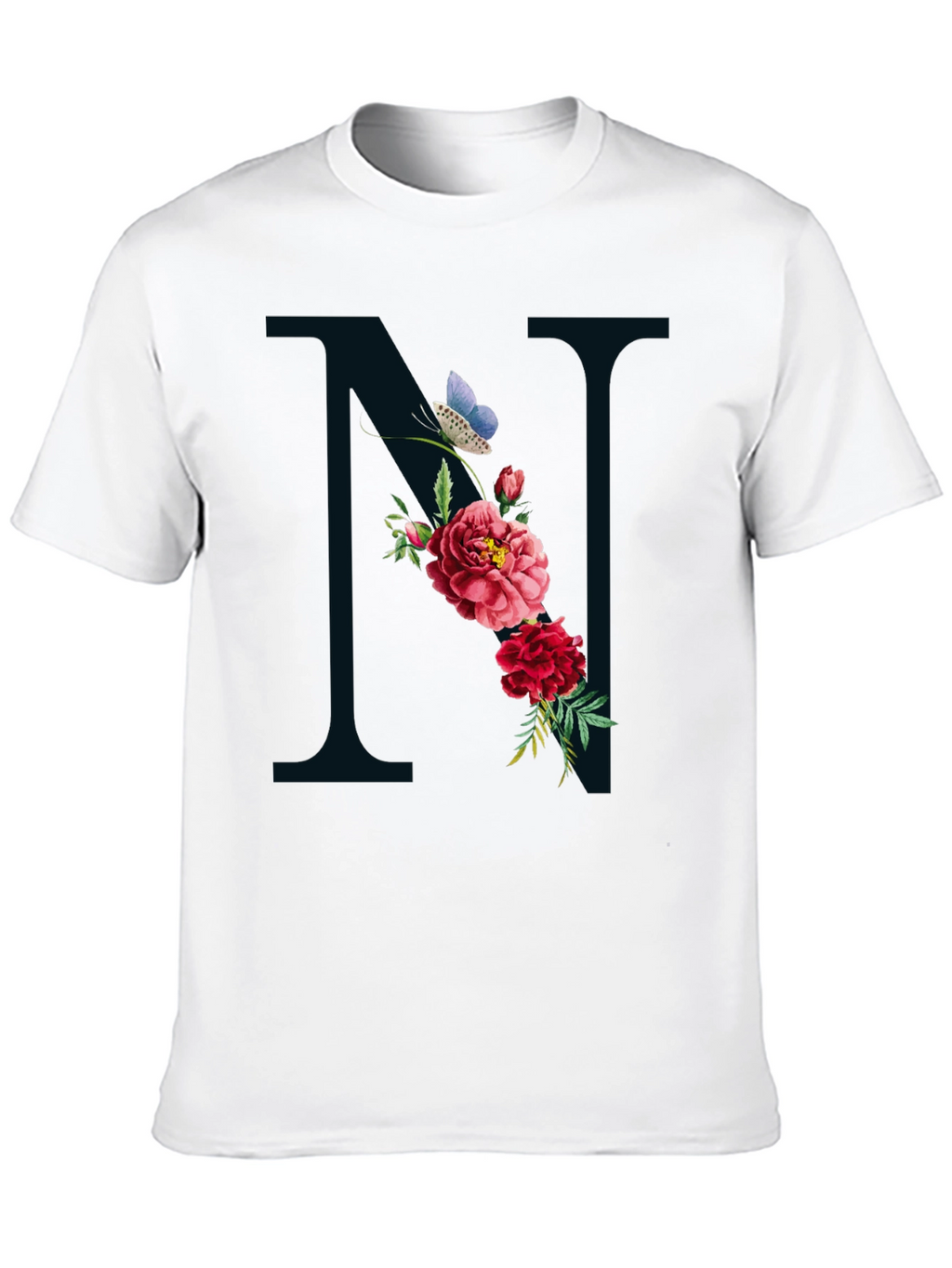 Floral Letter N Graphic Tee