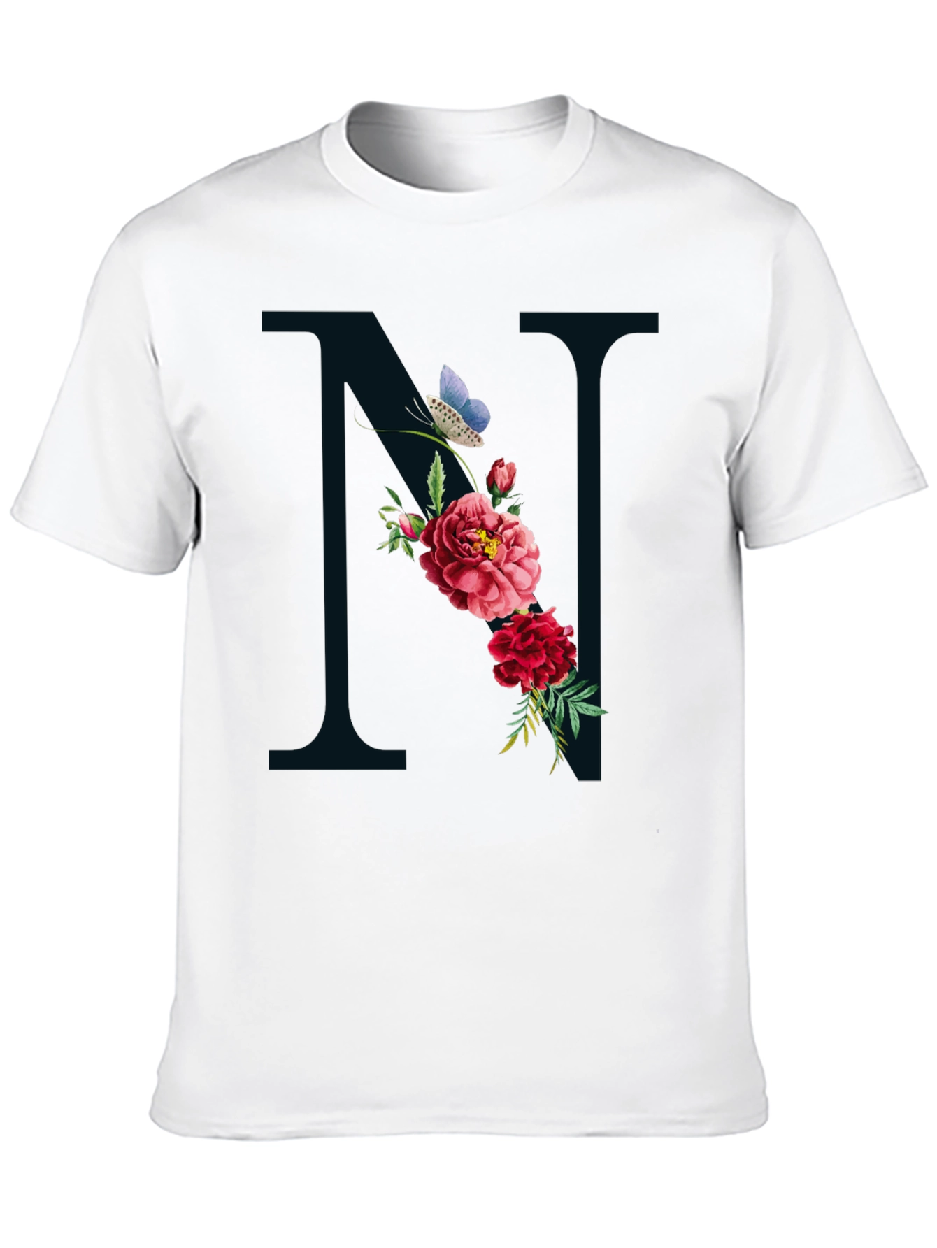 Floral Letter N Graphic Tee