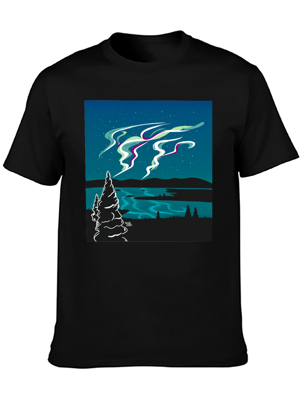 Northern Lights Graphic Tee - Black