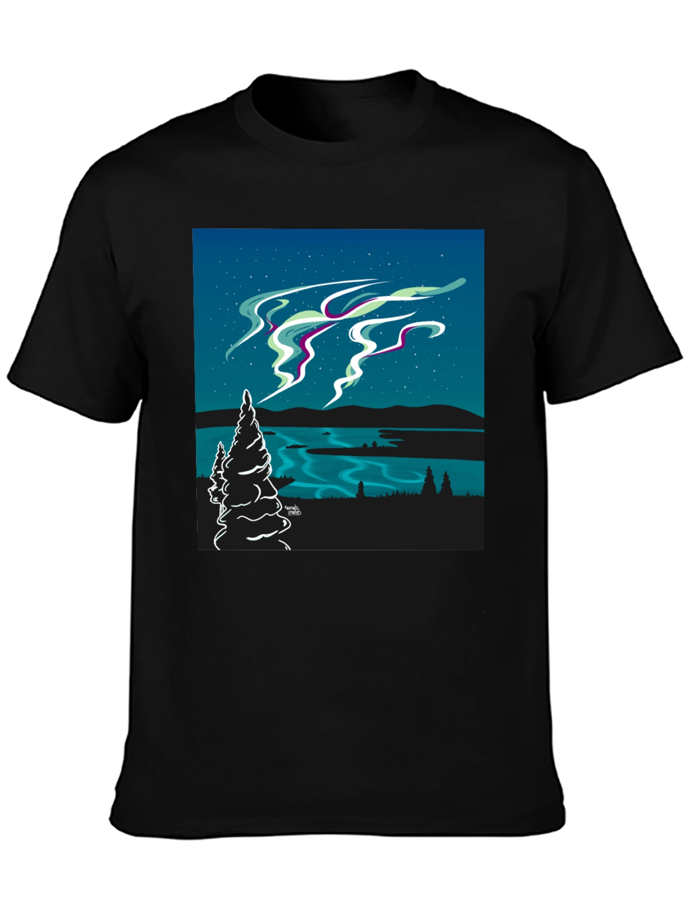 Northern Lights Graphic Tee - Black