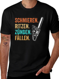 Schmieren Ritzen Zünden Fällen Chainsaw T-Shirt
