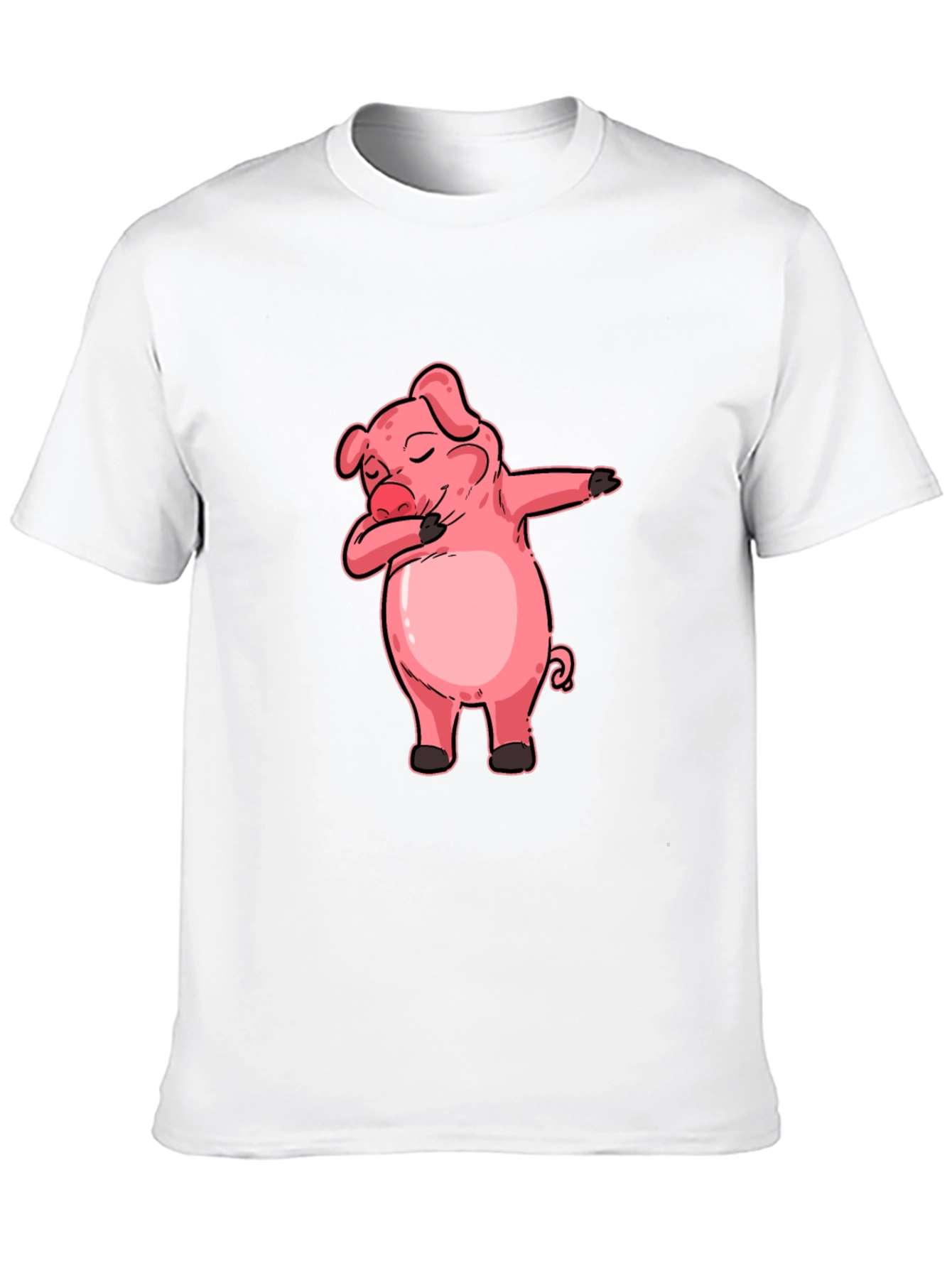 Dabbing Pig Graphic Tee - Funny Cartoon Piglet T-Shirt