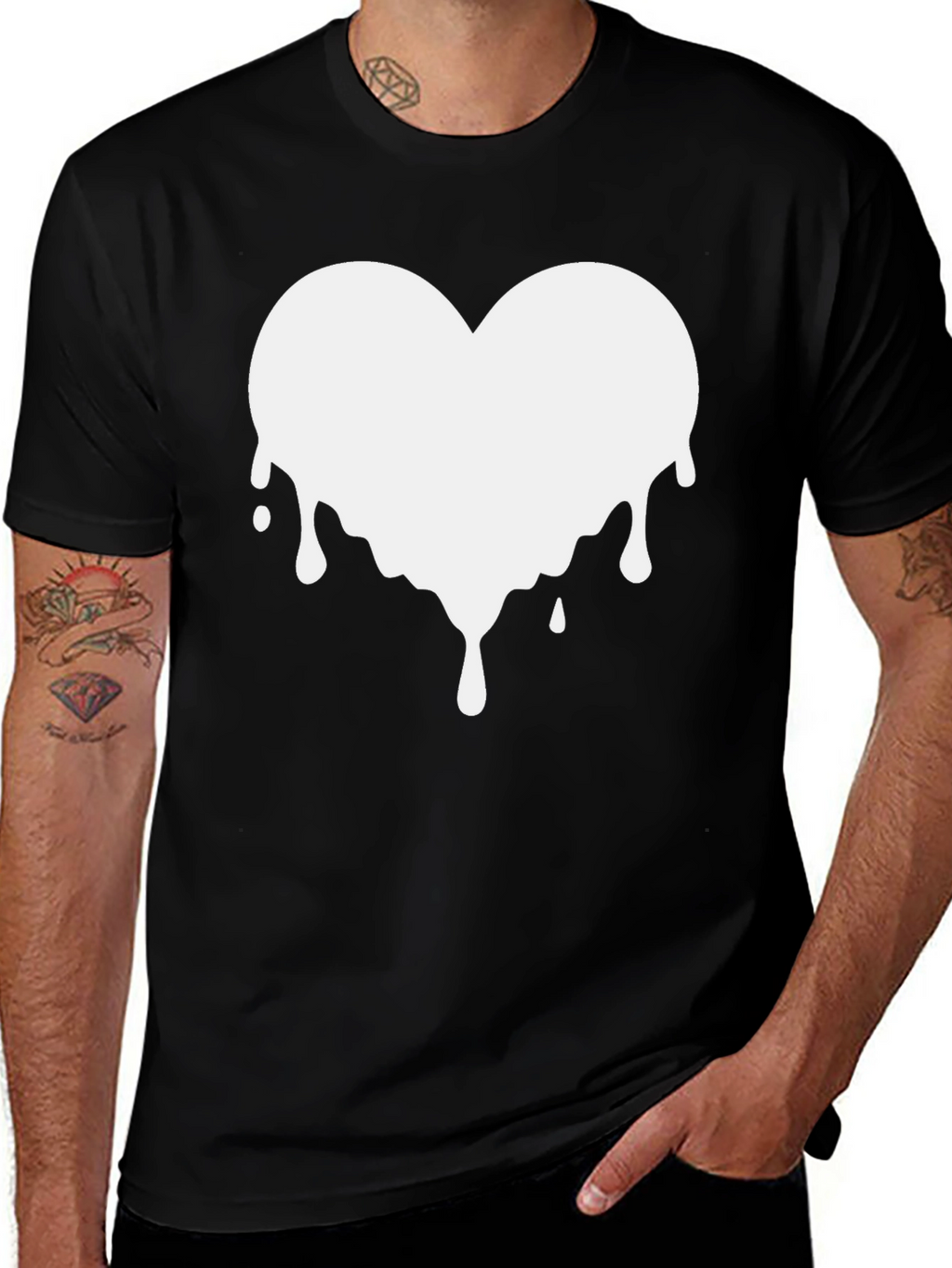 Melting Heart Graphic Tee - Modern Black T-Shirt