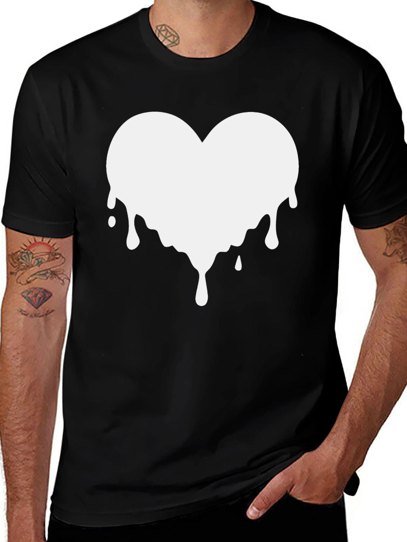 Melting Heart Graphic Tee - Modern Black T-Shirt