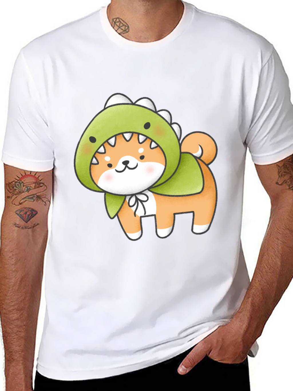 Dino Dog T-Shirt - Kawaii Shiba Inu