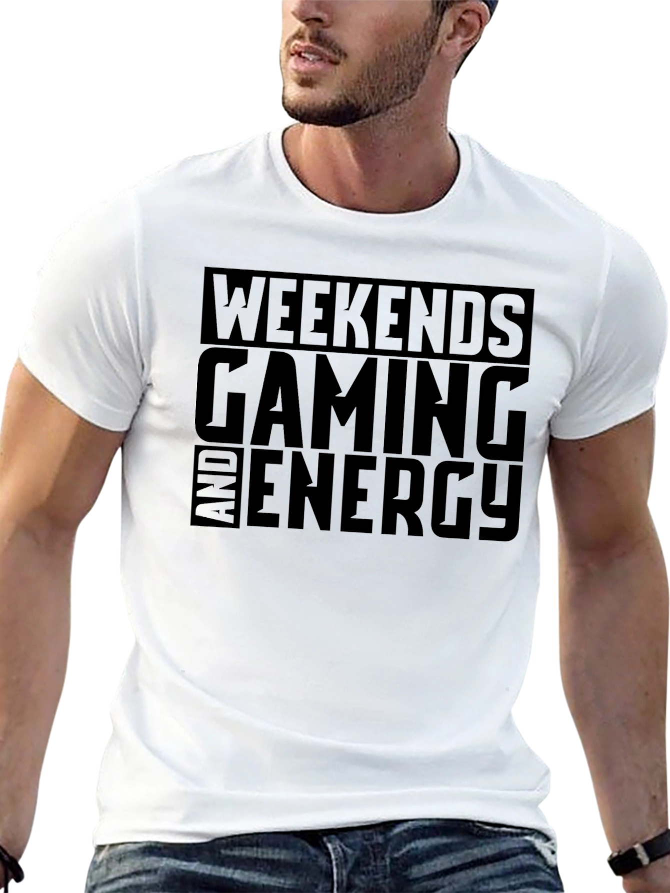 Weekends Gaming Energy Black Graphic Tee