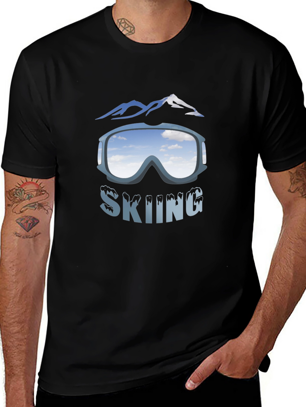 Skiing Goggles & Mountain Graphic Tee