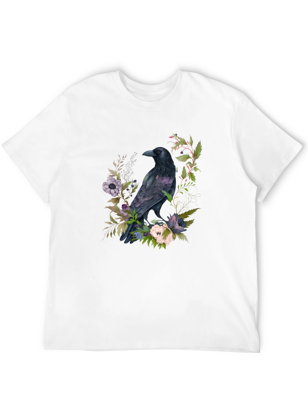 Raven & Floral Graphic T-Shirt