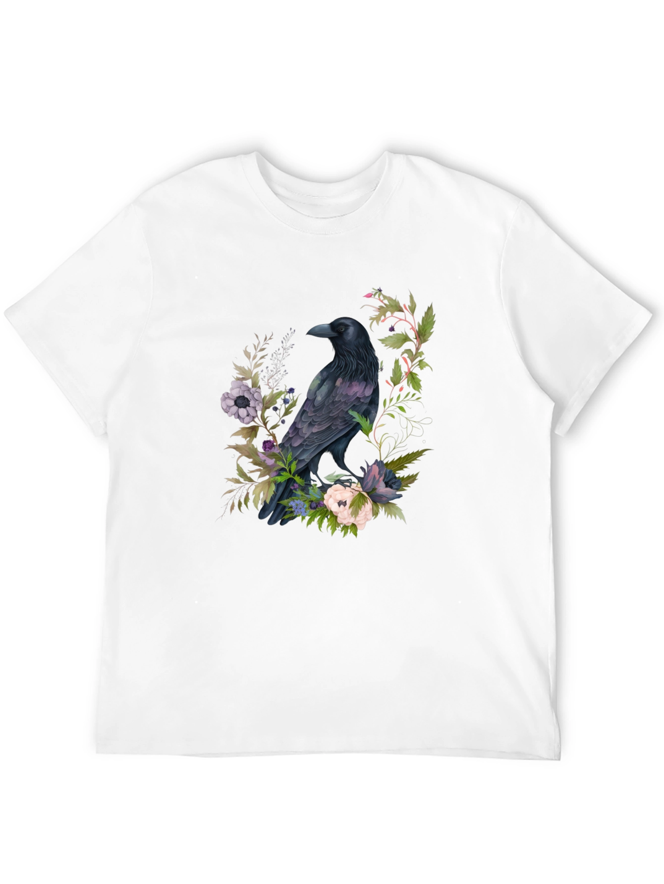 Raven & Floral Graphic T-Shirt