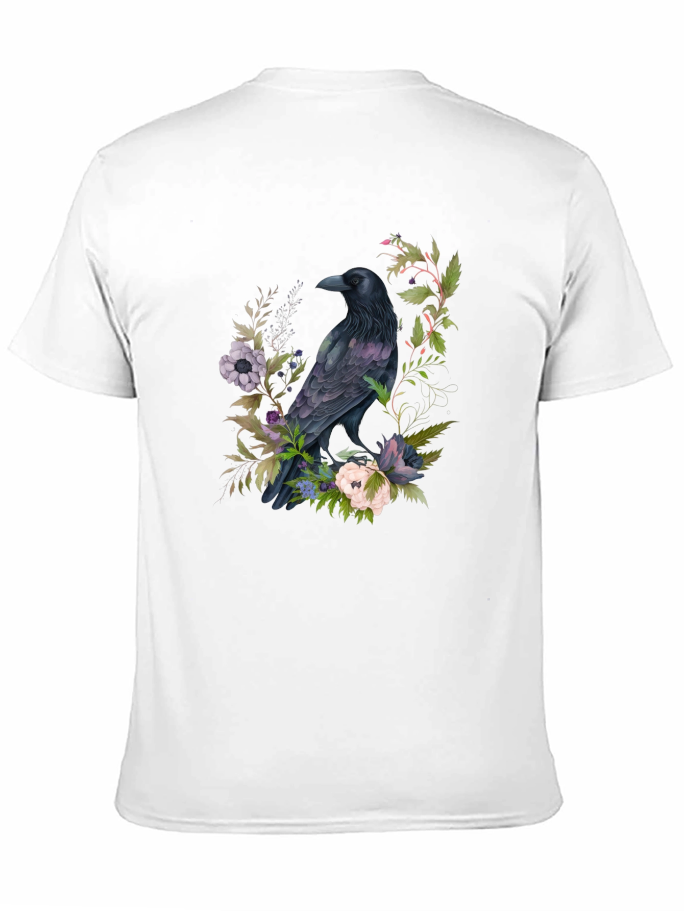 Raven & Floral Graphic T-Shirt
