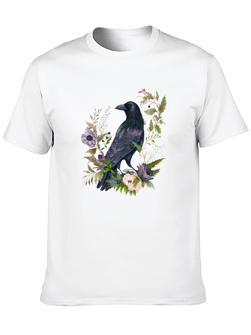 Raven & Floral Graphic T-Shirt