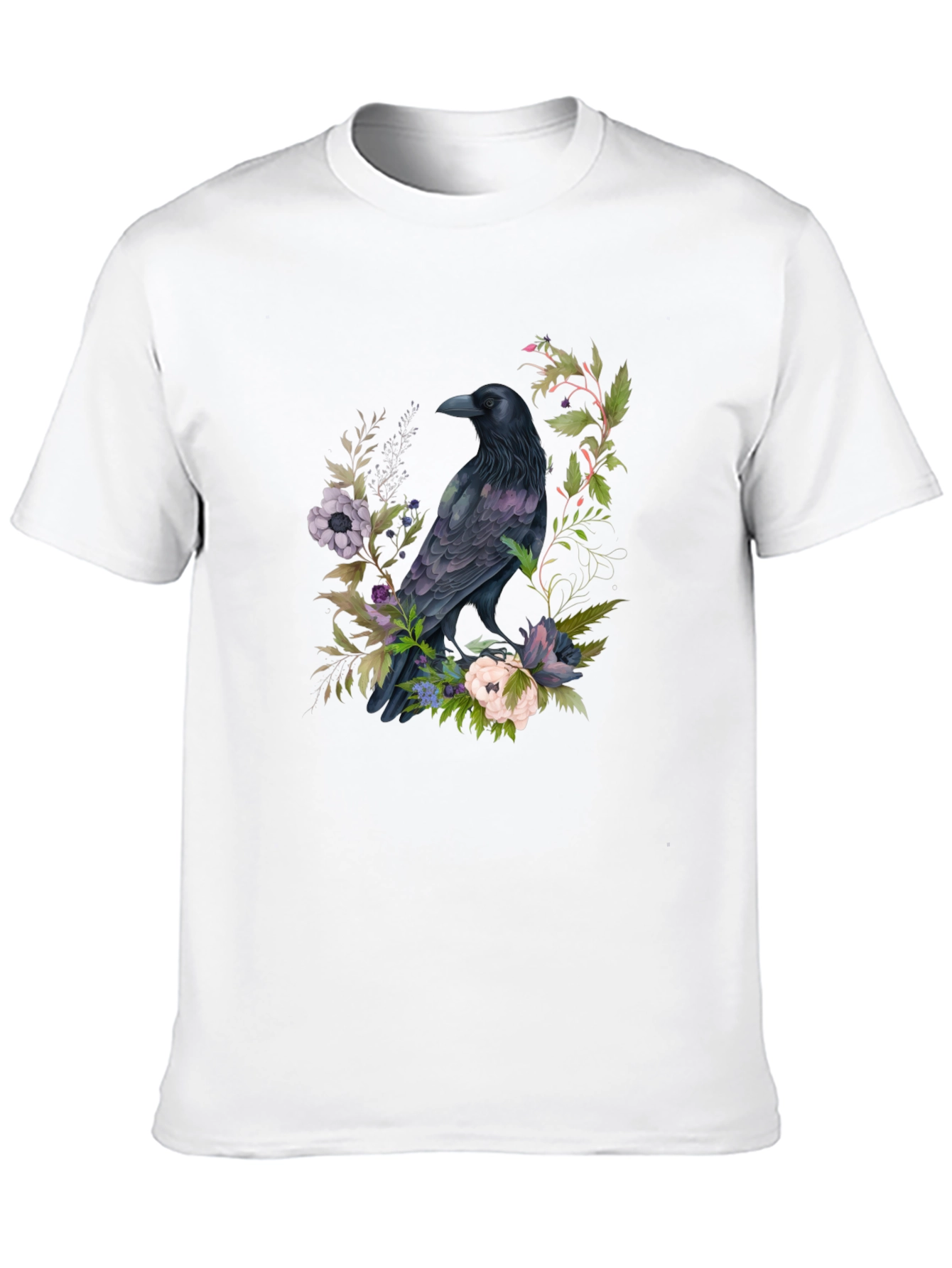 Raven & Floral Graphic T-Shirt