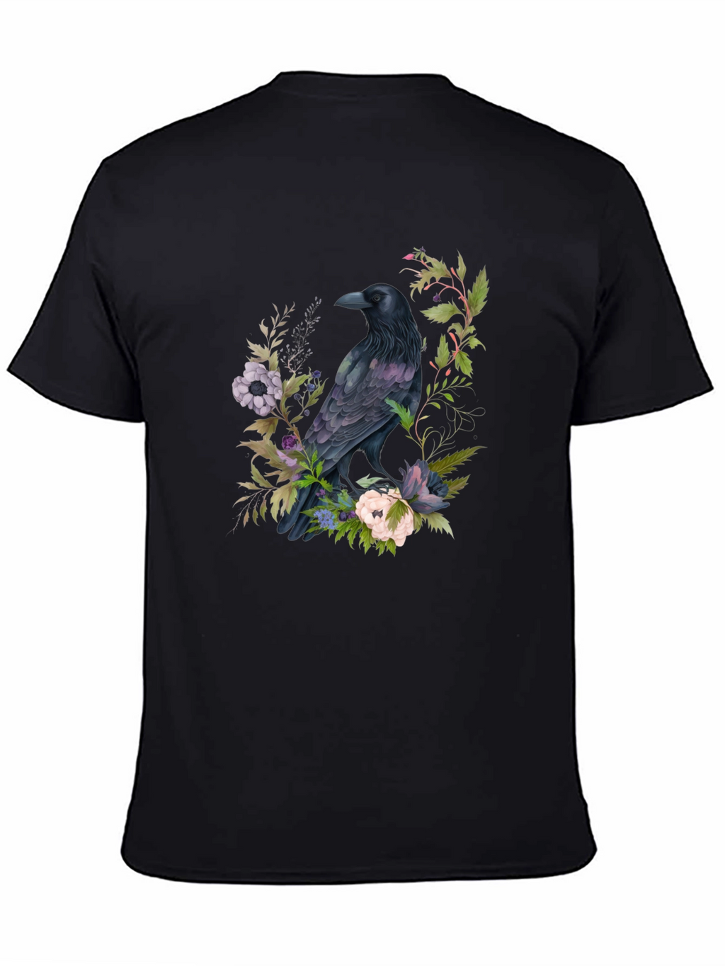 Raven & Floral Graphic T-Shirt