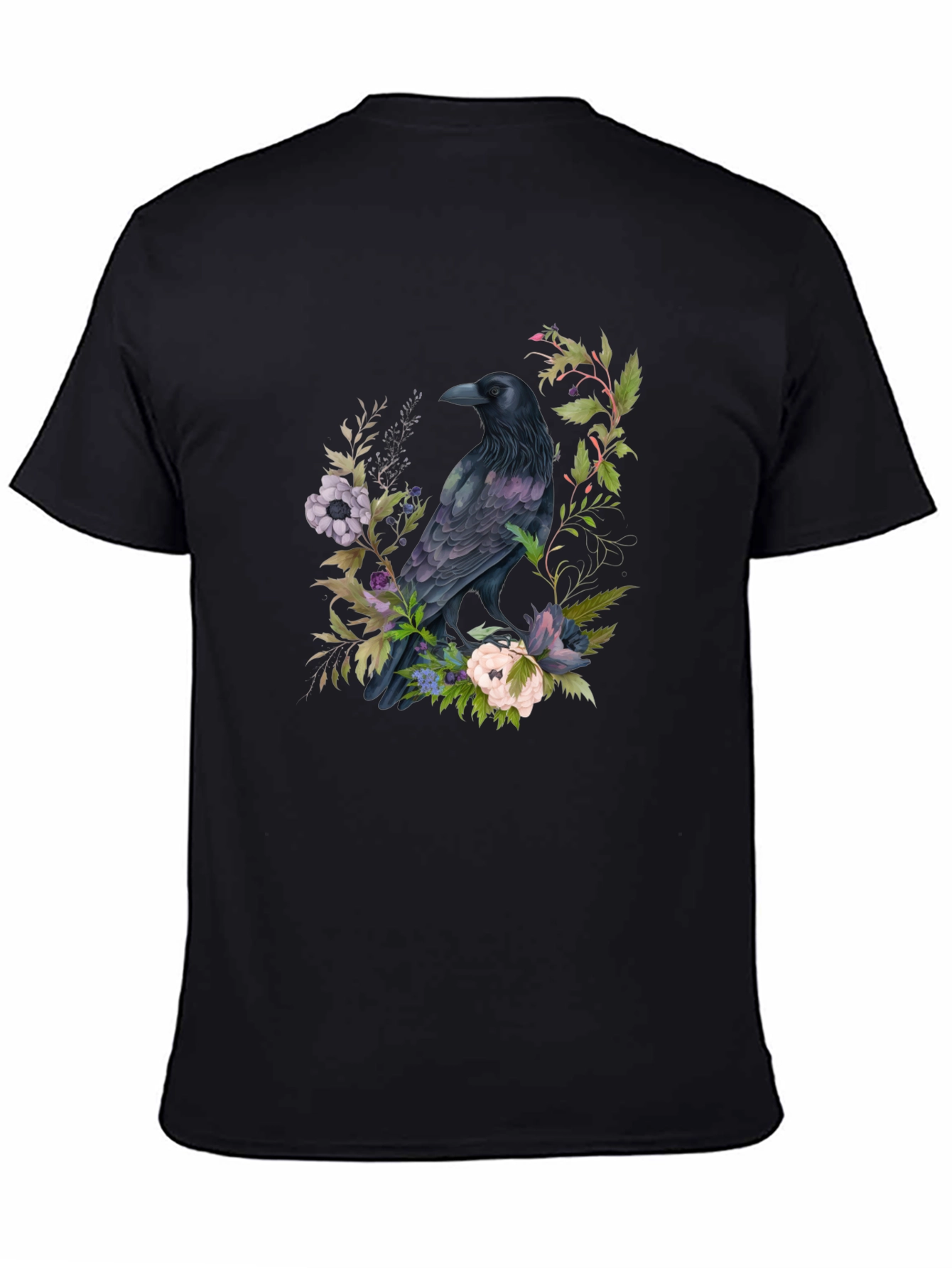 Raven & Floral Graphic T-Shirt