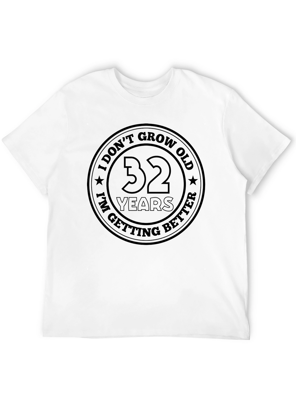 32 Years I Dont Grow Old Mens Black T-Shirt