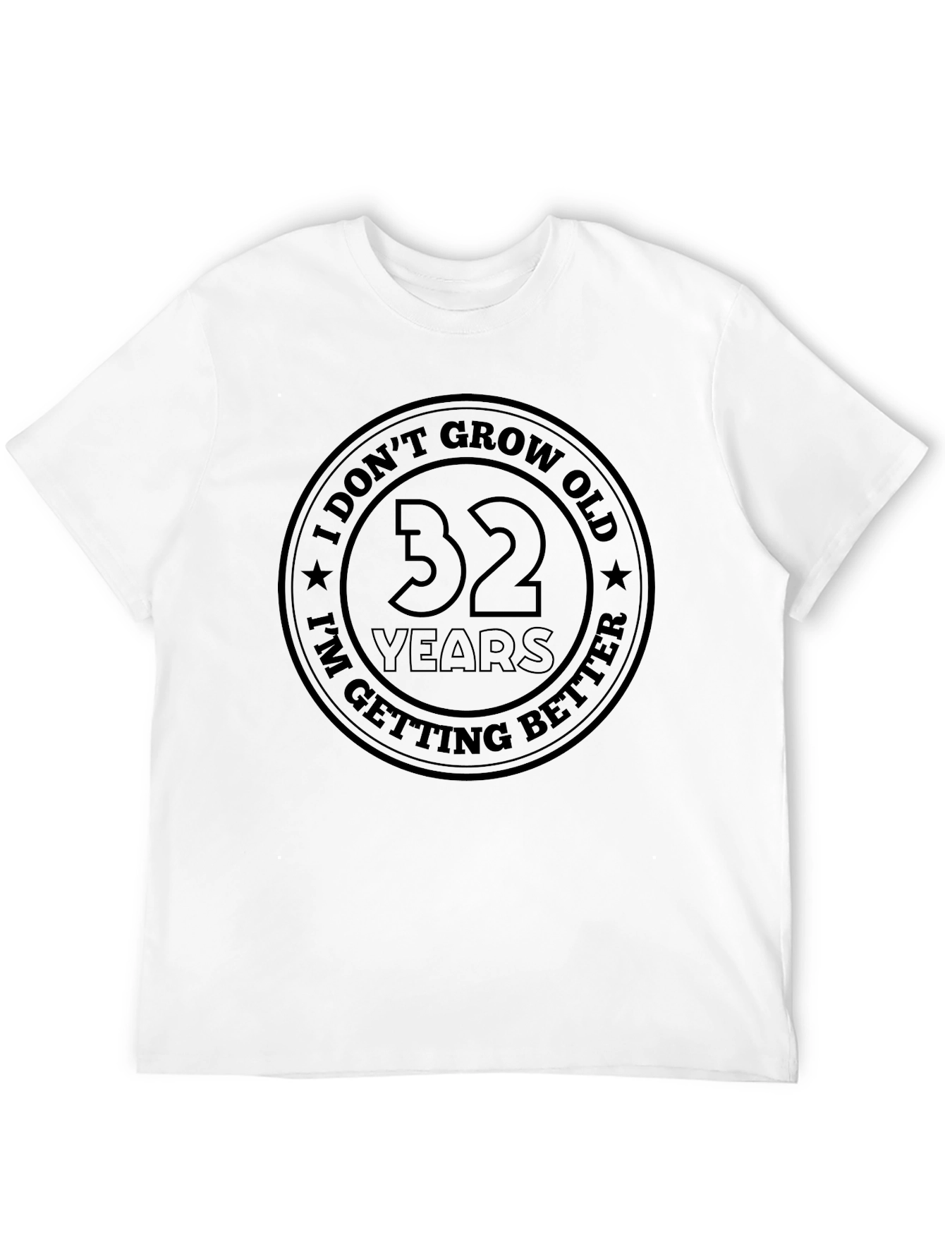 32 Years I Dont Grow Old Mens Black T-Shirt