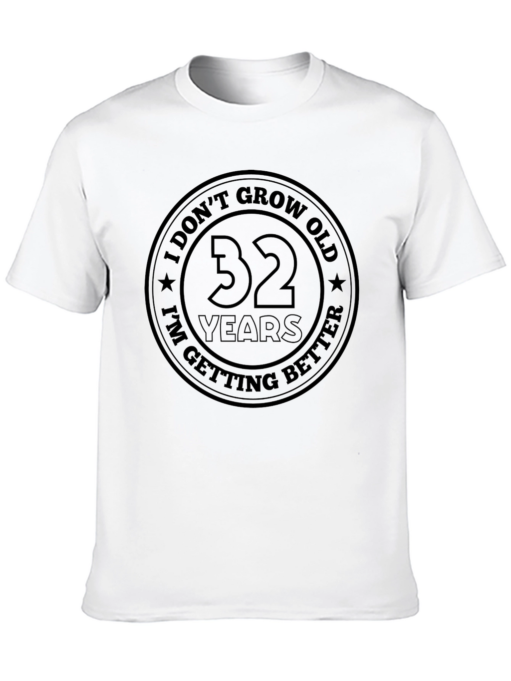 32 Years I Dont Grow Old Mens Black T-Shirt