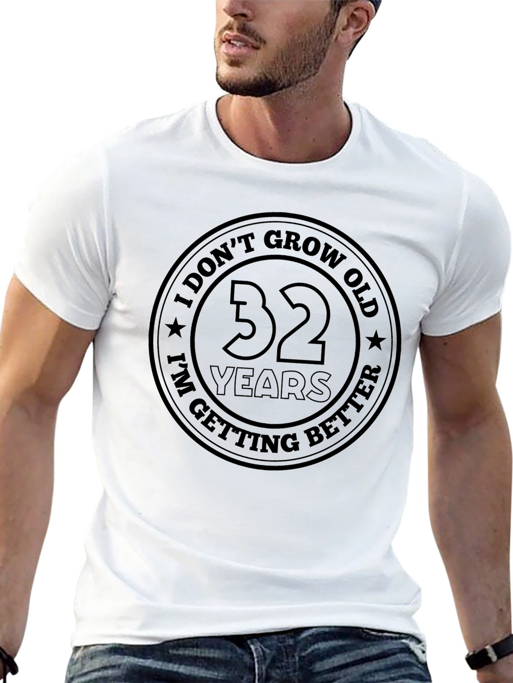 32 Years I Dont Grow Old Mens Black T-Shirt